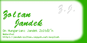 zoltan jandek business card